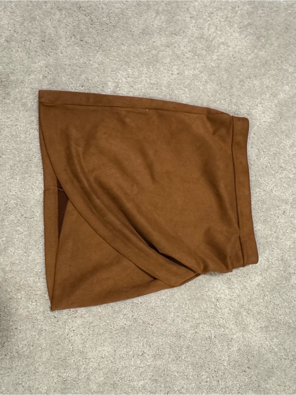 Dynamite Camel Faux Suede Mini Skirt